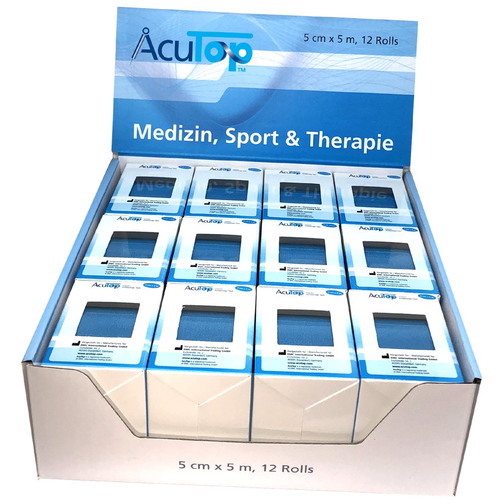 Acutop Classic Kinesiotape 5cm x 5m - Doos 12 rollen - Intertaping.nl