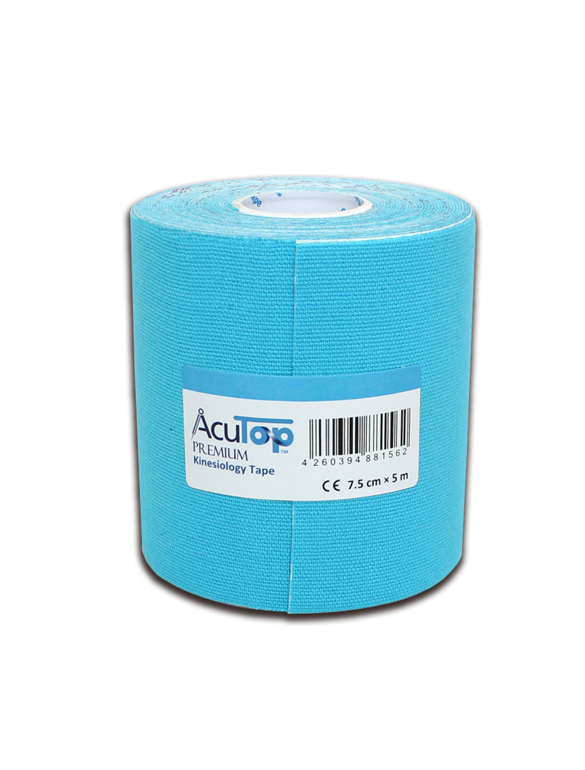 Acutop Premium Kinesiotape - Blauw - 7,5cm x 5m - Intertaping.nl