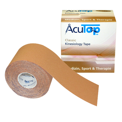 Acutop Classic Kinesiotape 5cm x 5m - Beige - Doos 12 rollen - Intertaping.nl