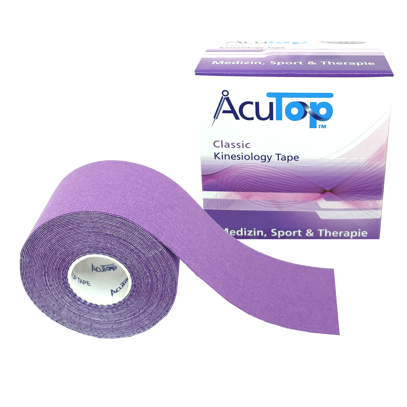 Acutop Classic Kinesiotape 5cm x 5m - Paars - Doos 12 rollen - Intertaping.nl